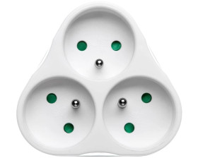 Rozgałęźnik wtyczkowy 3-gniazda z/u /z przesłonami/ biały P0026