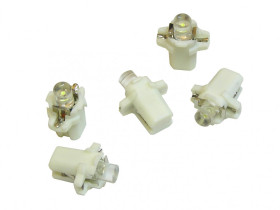 Żarówka LED B8,3D R5 T5 5mm biała zimna 12V w oprawce