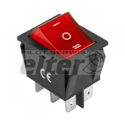 Przeł. kołys. podśw. duży 3-POZ AC czerwony