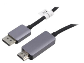 Kabel DisplayPort 1.4,HDMI 2.1 DisplayPort wtyk HDMI 1m DB-340305-010-S