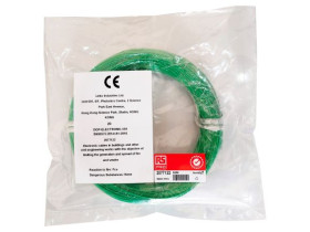 Przewód montażowy 0,08mm² Zielony RS PRO ETFE 28 AWG 300 V dł. 50m 1/0,32 mm 160°C