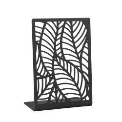 Podpórka do książek czarna metalowa liście stojak dekoracyjny