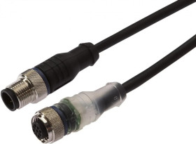 VK300F26, kabel połączeniowy, 3 m, żeński M12 (gniazdo) 4-pinowy prosty, męski M12 (złącze) 4-pinowy prosty
