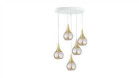 Lampa Wisząca Nowoczesna 5Xe27 Lacrima White
