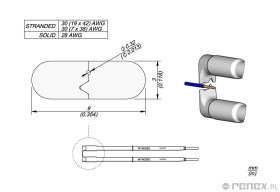 Grot JBC W14028G 0.32mm, do termicznego usuwania izolacji przewodów