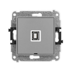 ICON Mechanizm gniazda pojedynczego USB A-B 2.0, bez pola opisowego szary mat 27IGUSBBO-3