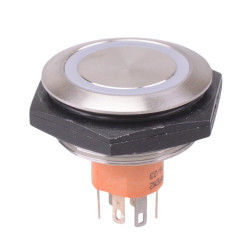 AV59022000074BK APEM Amber LED Momentary 30mm Push Button Vandal Switch NO/NC IP67