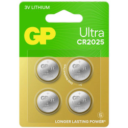 GP GPcr2025Ult370C4 Ultra Button Cell 3V 145Mah Lithium Non Rechargeable
