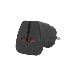 Adapter podróżny wtykPL gnGB/USA uniwers. czarne przejście AC
