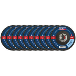 Sealey FD1158010 115mm Zirconium Flap Discs 80Grit 22mm Bore - Pack of 10