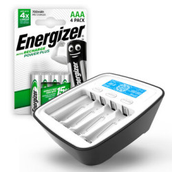 ZESTAW Ładowarka akumulatorków Ni-MH everActive NC-1000M + R03 AKU 4BL ENERGIZER POWER PLUS 700 HR03