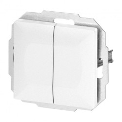 Łącznik p/t schodowy podwójny Pearl, 10A, 250V, WP-2/5P, biały,OR-OE-7702/2/W