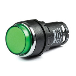 Przycisk sterowniczy monoblok, wystający, niestabilny, 1NO, zielony T0-MB100HY