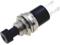 MS1117-B Przełącznik typu push on (czarny) otwór montażowy: 7.3mm, n.zamknięty (NZ)