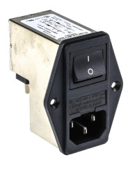 Gniazdo IEC z filtrem2 6A C14 Schurter Montaż na panelu 5 x 20mm