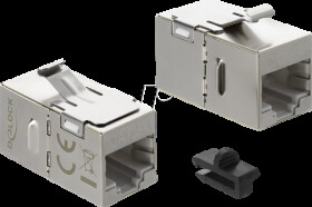 90757 Keystone module RJ45 socket to RJ45 socket Cat.6a, shielded