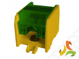 Odgałęźnik instalacyjny LZ1*70/16Pz-g żółto-zielony 1-torowy (zacisk: 1x70 mm2 4x16 mm2) z pokrywą 84047009 SIMET
