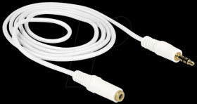 83767 Stereo Jack Extension Cable 3.5 mm 3 pin male &gt; female 2 m white