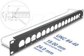 67058 19? D-type patch panel 16 port 1 U black