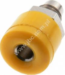 RC-187 GE Gniazdko mini izolowane 2,6mm, mont.M5, lutowane, żółte, RC187GE, WYPRZEDAŻ