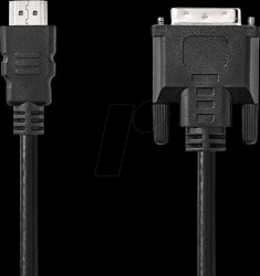 CCGL34800BK20 HDMI™ cable, HDMI connector &lt;&gt; DVI-D 24+1-pin connector, 2