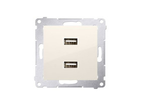 SIMON 54 Ładowarka 2 x USB (moduł) 2.1 A 5V DC 230V kremowa DC2USB.01/41 KONTAKT SIMON