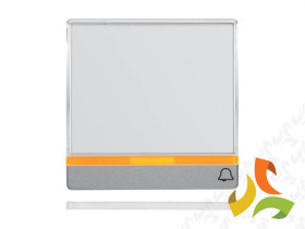 BERKER Q.1/Q.3/Q.7 Klawisz pojedynczy "dzwonek" z podświetleniem 2 soczewkami i dużym polem opis. aluminium aksamit lakierowany