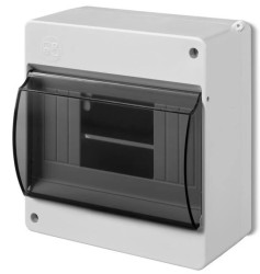 Rozdzielnica modułowa 1x6 natynkowa IP30 MINI S-6 z pokrywą dymną 2306-11