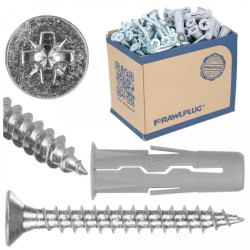 Kołki rozporowe uniwersalne UNO 10,0x36 z wkrętem z łbem stożkowym 6,0x50 100szt. RAWLPLUG