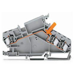 WAGO 282-866 8mm Through T-blk. w Touch-proof Test Sockets Grey AWG 24-10