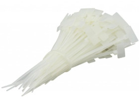 Opaski zaciskowe identyfikacyjne 3,2x215mm z tabliczką opisową 25x15mm białe 100szt. DANTOM