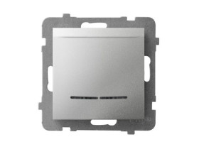 ARIA Wyłącznik hotelowy z podświetleniem pomarańczowym srebro ŁP-15US/m/18 OSPEL