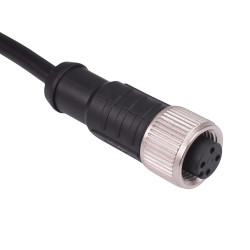 4 Way M12 Prewired Female Industrial Circular Connector IP68 4A 250V