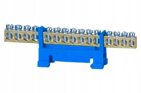 Listwa zerowa 15-modułowa niska podstawa - niebieska F2.0118