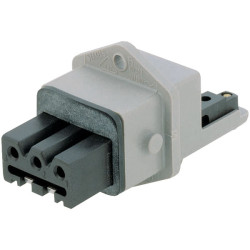 Hirschmann 931 694-106 STAKEI 5 Panel Mounted Socket &#x2B; Gasket 5 &#x2B; PE Grey