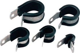 Cable clamp, max. bundle Ø 9.5 mm, aluminum, black, (W) 16.3 mm, 211-15080