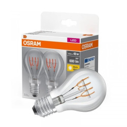 2x Żarówka Dekoracyjna LED E27 A60 5,9W = 48W 600lm 2700K Ciepła 320 Filament OSRAM