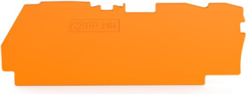 End/Intermediate plate, 1 mm thick, orange for 3 conductor terminals, 2104-1392