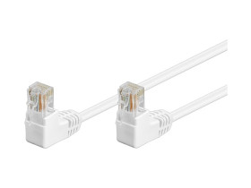 Kabel Patchcord Cat 5e U/UTP (2x90°) RJ45/RJ45 1m biały