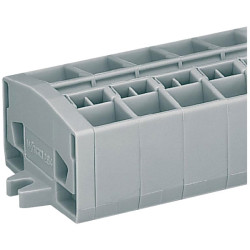 WAGO 264-205 5-way 4 Conductor Fixing Flanges Terminal Strip Grey AWG28-12