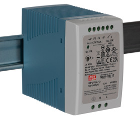 Zasilacz szyny DIN U wy 12V dc I wy 7.5A U we 85 → 264V ac MEAN WELL 100W impulsowy