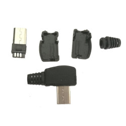 Wtyk micro USB-B kątowy na kab.
