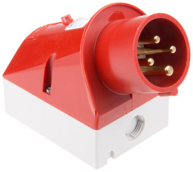 Złącze przemysłowe - zasilające 16A Wtyczka 400 V 4P Męski MENNEKES Czerwony Montaż ścienny IP44