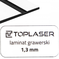 Laminat grawerski 1,3mm biało/czarny 817 formatka 300x200mm 30x20cm do obróbki laserowej