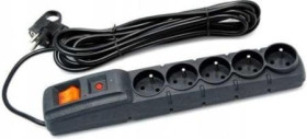 Listwa zabezpieczająca przedłużacz elektryczny z uziemieniem 5 gniazd, przewód 3m