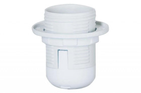 Oprawka termoplastyczna E27-1 kołnierz - biała 4A, 250V