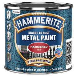 Hammerite 5092961 Direct to Rust Hammered Finish Paint Red 250ml