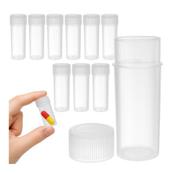 10x Fiolka Plastikowa 5ml - Butelka z Nakrętką Zatyczką - Pojemnik Wialka z Tworzywa