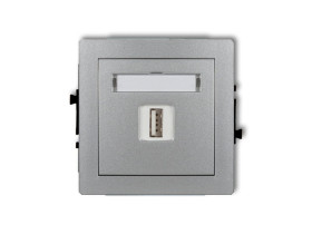 DECO Gniazdo USB-AA 3.0 srebrny metalik 7DGUSB-5 KARLIK