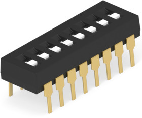 DIP switche, Off-On, 8 pole, straight, 1 A/5 VDC, 1-1825002-3